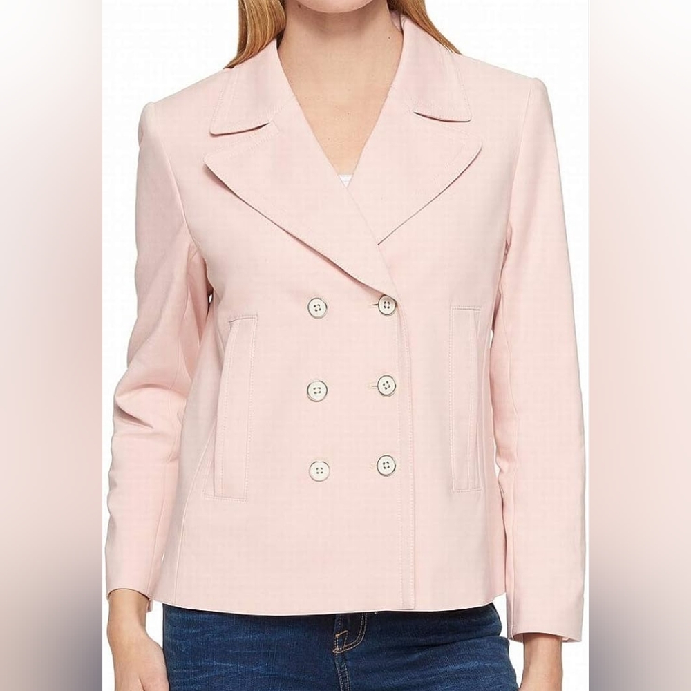 Tommy Hilfiger Double Breasted Blazer Beautiful Light Pink with Gold/White M